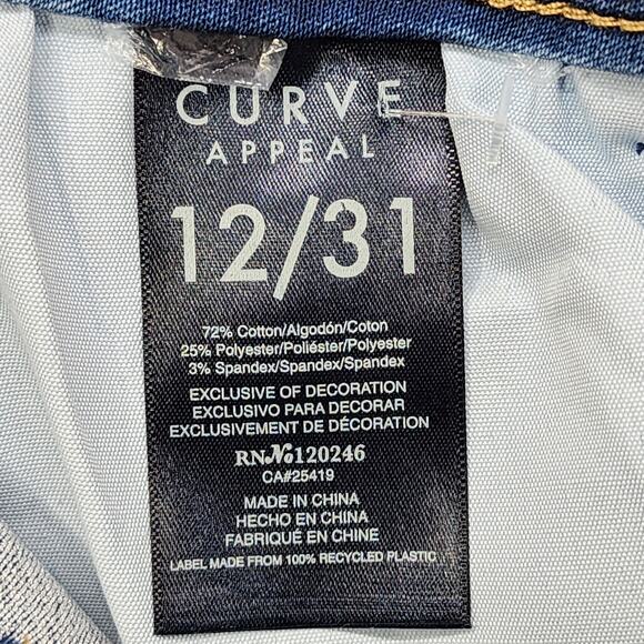 Curve Appeal Jeans Women 12/31 Blue Creator High Rise Skinny Leg Stretch Denim - Picture 7 of 13